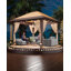 Pavillon de jardin escamotable extérieur de 13 X 13 pi, pavillon de tente escamotable réglable en hauteur avec housse en filet-110771500
