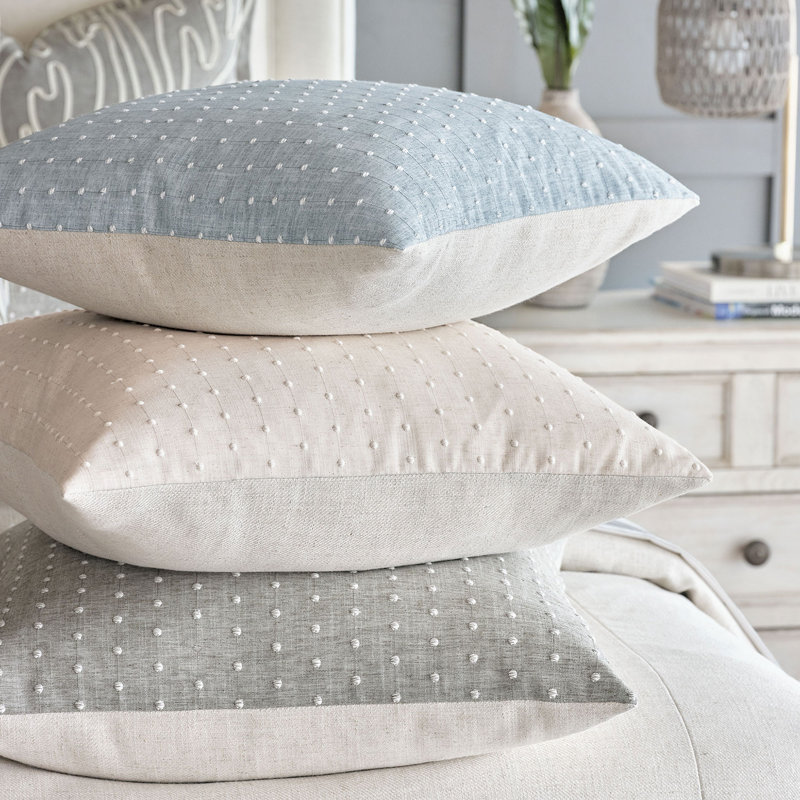 Clearview Square Pillow Cover & Insert, Gray, 22" x 22"