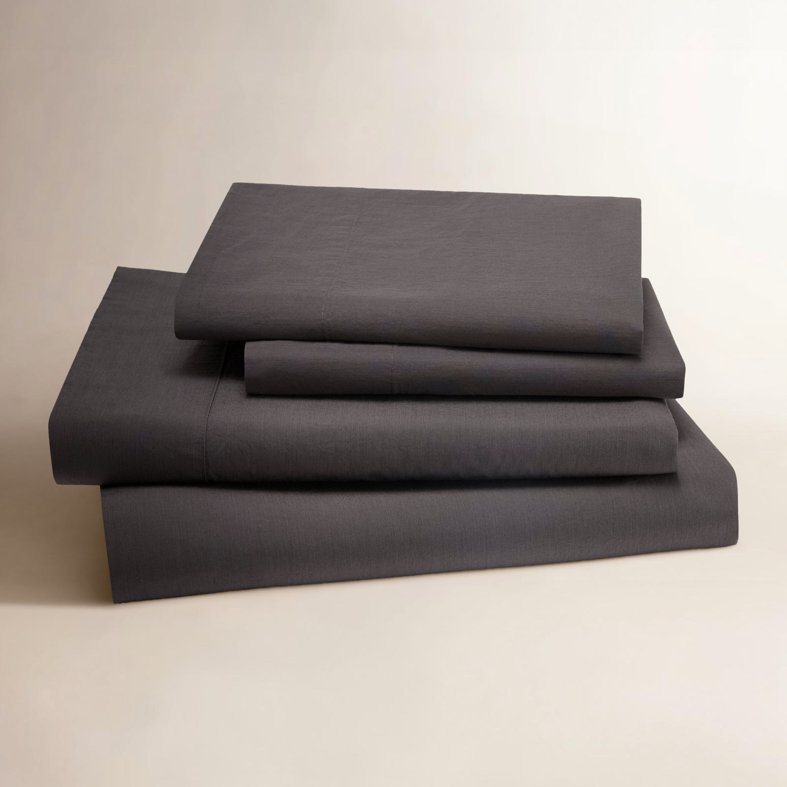 Ludlow Percale Sheet Set, Coal, Twin