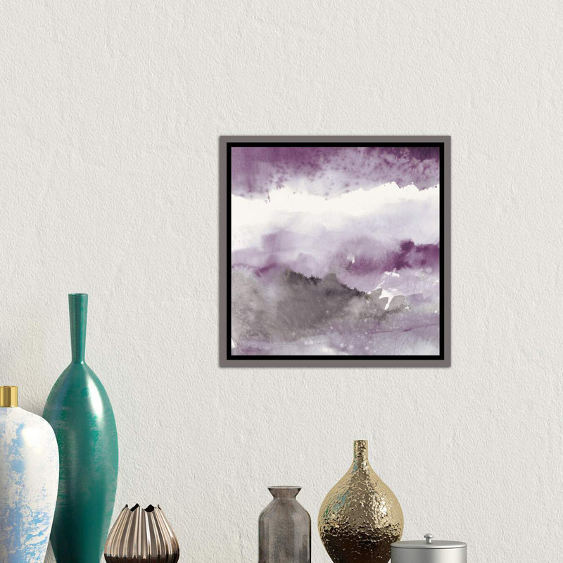 «Midnight at the Lake III» par Mike Schick - reproduction d'art, Toile encadrée de bois rustique foncé