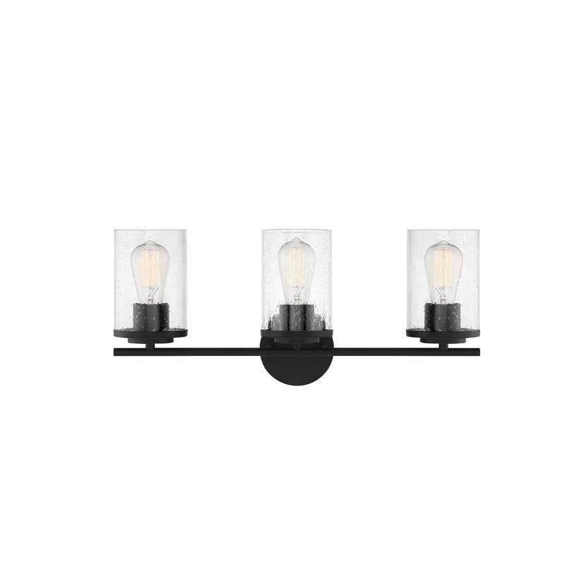 Aileu 3-Light Dimmable Vanity Light in Matte Black, Matte Black