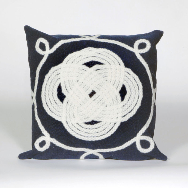 Vision II Ornamental Knot Square Pillow Cover & Insert, Navy