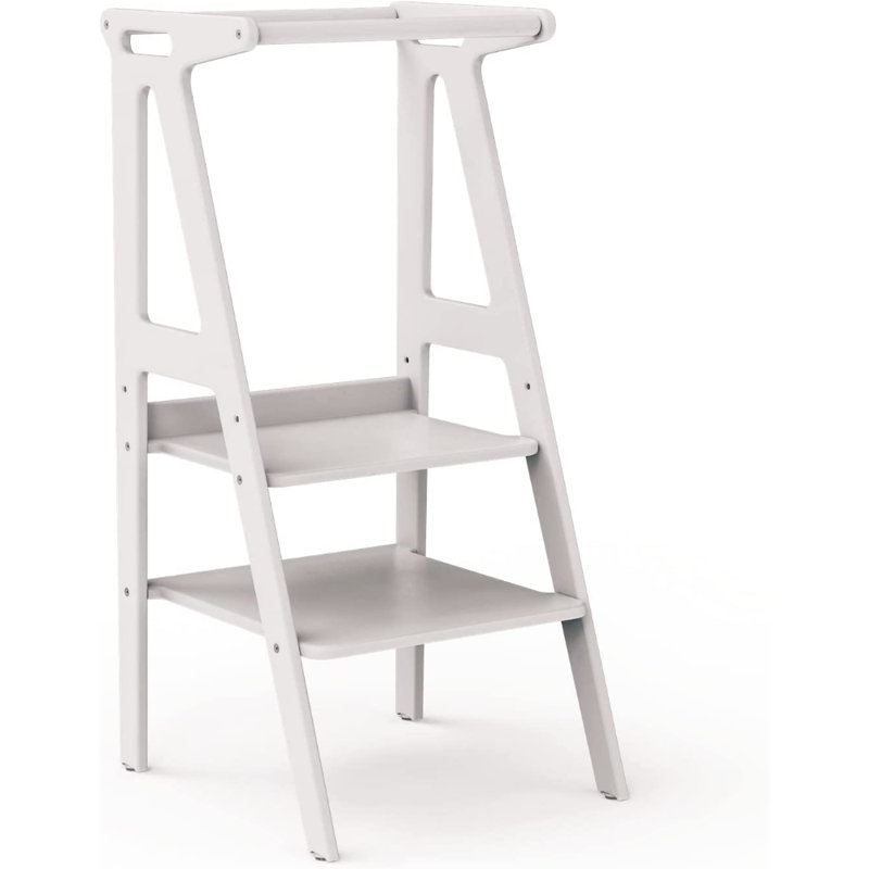 Tour de jeu en bois pour enfants avec plateforme réglable AllTronds PlayTower, Blanc