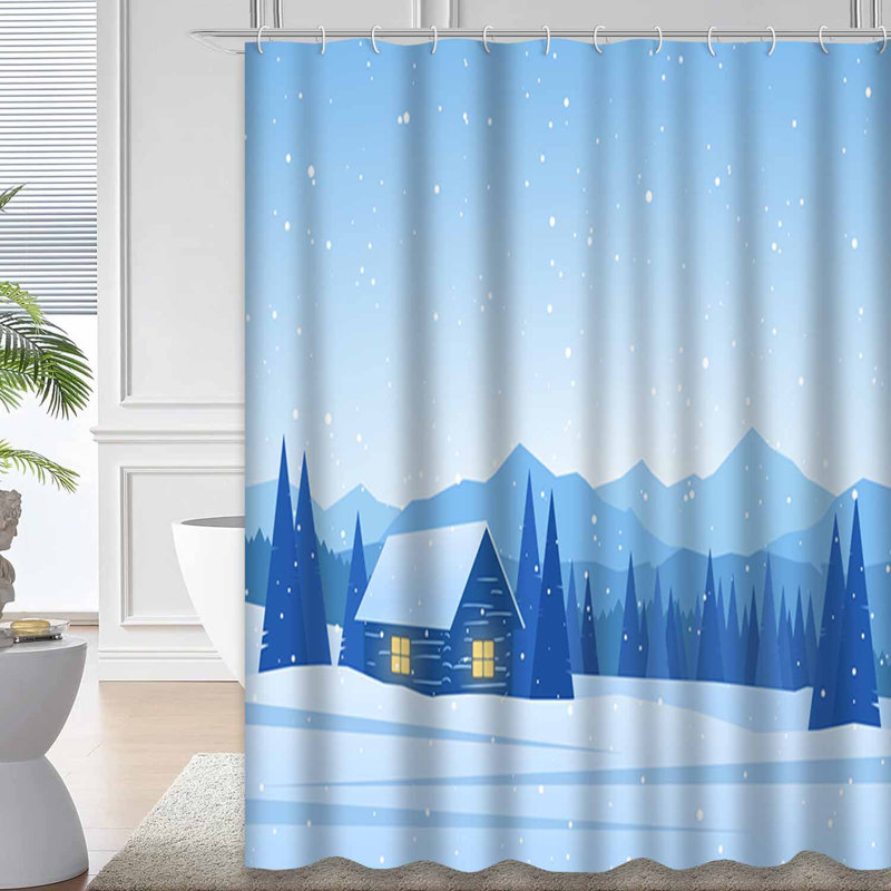 Rideau de douche Winter Mountain, L 72 po x l 78 po