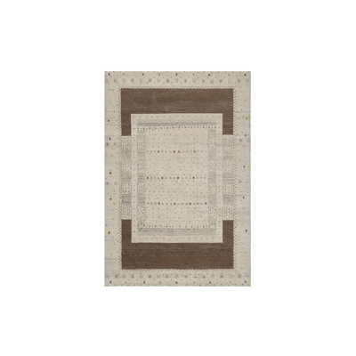 Tapis oriental rectangulaire en laine noué à la main 4 pi 11 po x 7 pi 0 po - MOA10291267