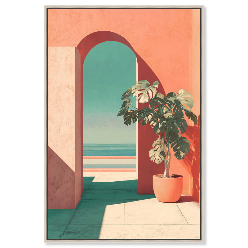 «Breeze Pathway», reproduction d'art sur toile par Art Remedy, cadre argenté, 16 x 24, H 25 po x l 17 po, Cadre argenté
