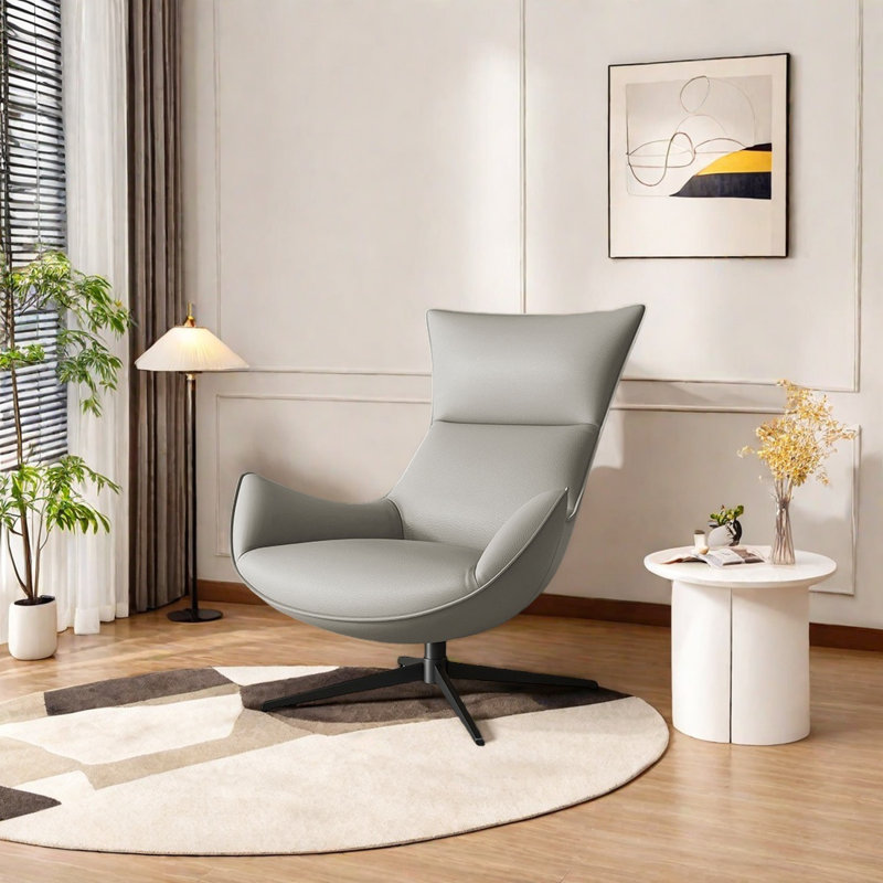 Caitryn, Light Gray Faux Leather