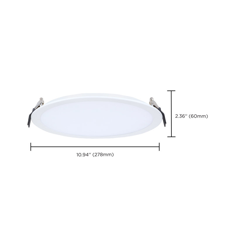 30 Watt 10 Inch LED Direct Wire Downlight Remote Driver CCT Selectable Dual Dimming Flat Face