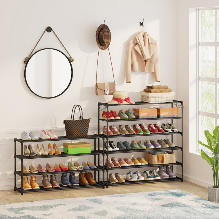 71 Tall Wood Shoe Rack Freestanding Shoe Storage Organizer Shelf Large  Capacity
