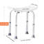 Banc de douche réglable avec fonction antidérapante, support de 350 lb, 6 réglages de hauteur, poignées intégrées, pour baignoire ou baignoire, structure de chaise argentée et blanche, coussins de pieds, charge, alliage d'aluminium intérieur