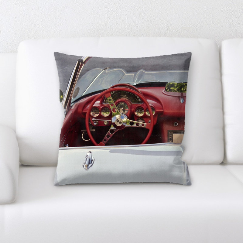 Steering Wheel Microsuede Reversible Throw Pillow
