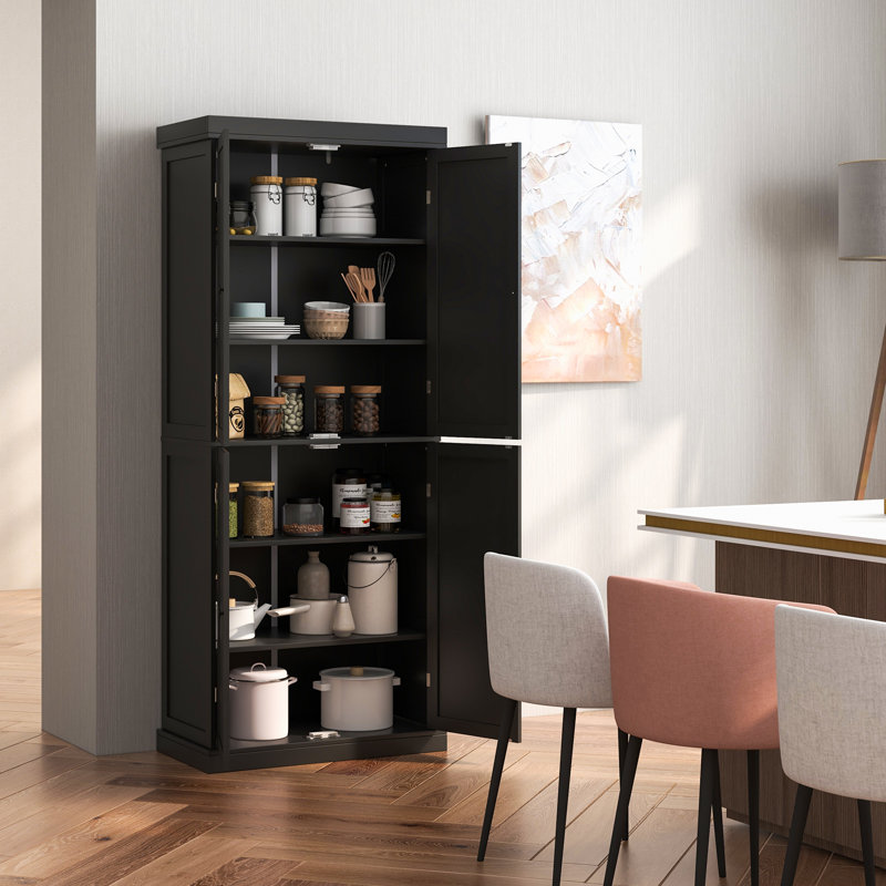 Alza 184cm Kitchen Pantry, Black