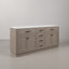 Meuble-lavabo de comptoir en marbre blanc de 72 po avec miroir Ashanda-817721517