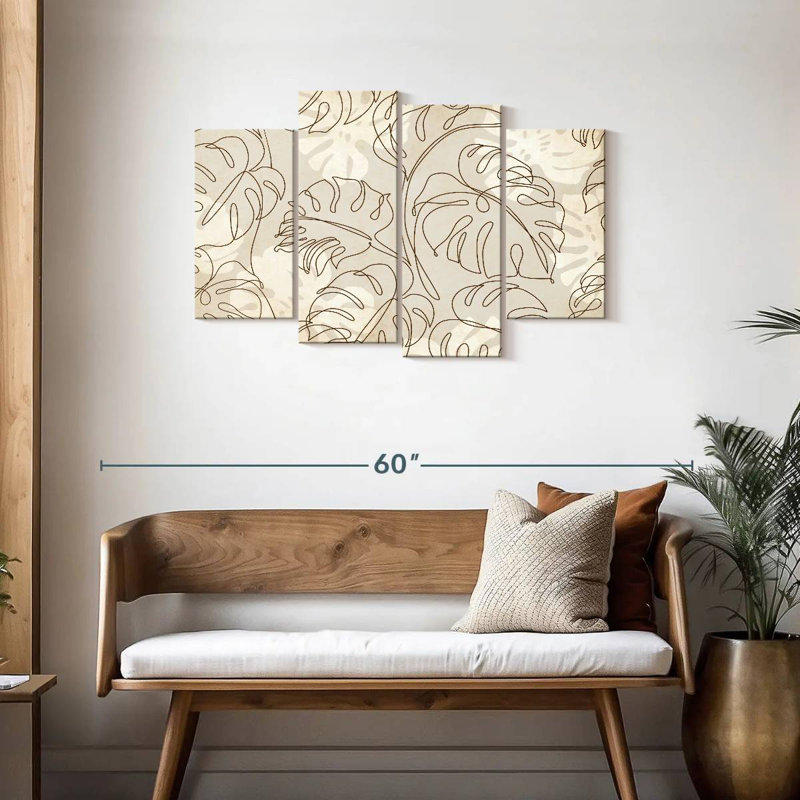 Kerner Monstera Leaves Pattern, 27" H x 43" W
