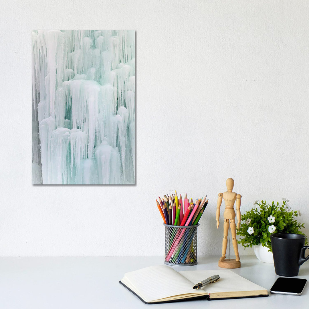 Frozen Waterfall by Nik Rave - Wrapped Canvas Art Prints