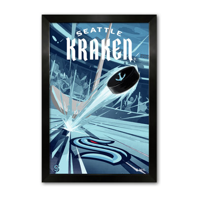 Impression encadrée NHL Seattle Kraken Puck Blast 14" x 20"