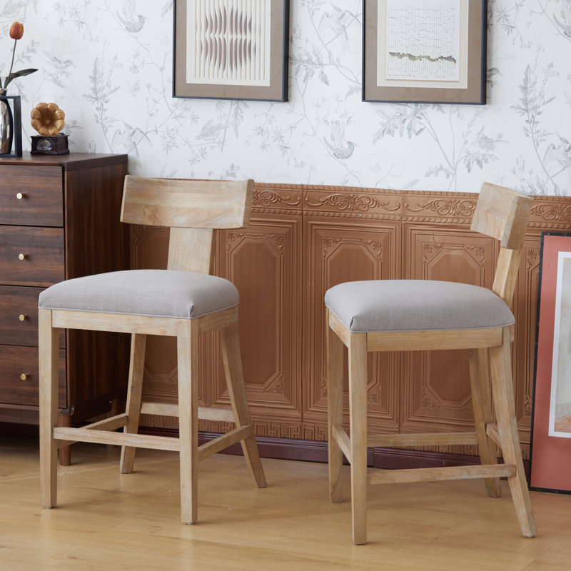 Sipos Fabric Upholstered Counter Stools, Pepple