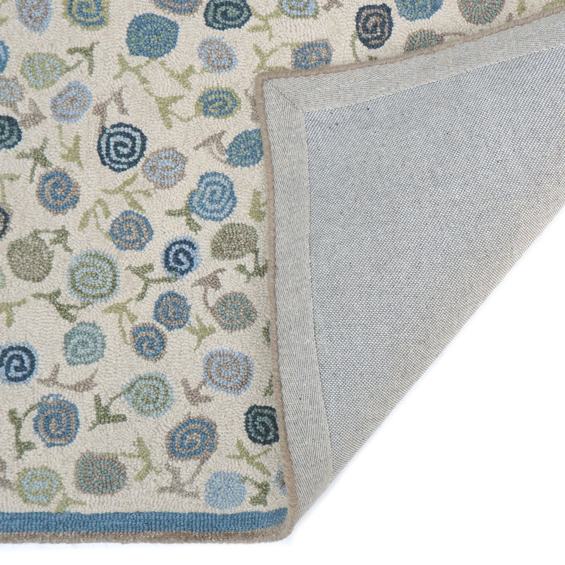 Florals Area Rug, 2'6" x 8', Navy