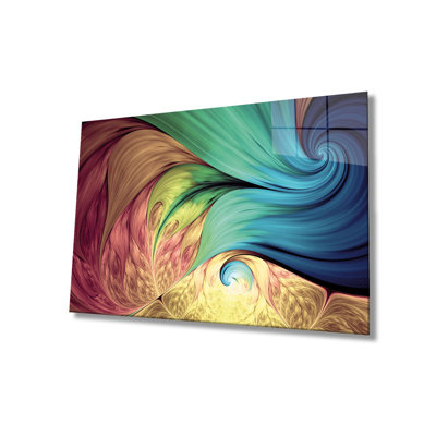 Superbe peinture décorative en verre trempé de 23,6 po x 35,4 po | 100% verre trempé, épaisseur: 0,16 pouce | Parfait pour la décoration intérieure, l'esthétique moderne et l'art mural élégant