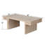 Table de bout sculpturale géométrique, table d'appoint moderne à profil bas avec rangement ouvert
