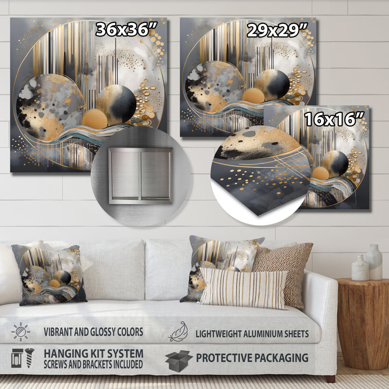 Doux couleurs marbrées abstraites I - Décoration murale abstraite en métal marbré, H 36 po x l 36 po x P 1 po
