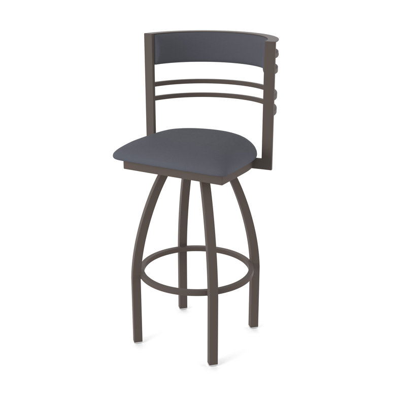 Hunter Swivel Stool, Vinyle - Tempête de galop, Bronze, Tabouret de comptoir (siège d'une hauteur de 25 p