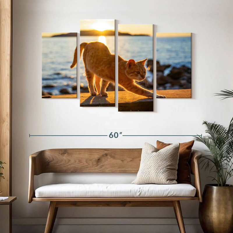 Brampt Yellow Cat, 32" H x 52" W