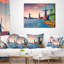 Printed Zaandam Mills on Water Channel Lumbar Pillow