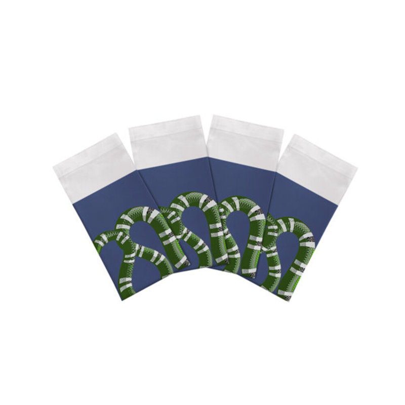 Serpent Cotton Sateen Dinner Napkins, Blue