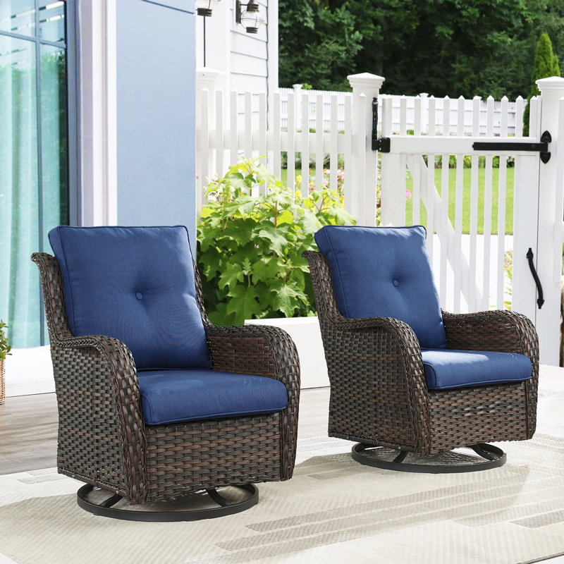 Fauteuil d'appoint avec coussins Schutt, Brun, Bleu