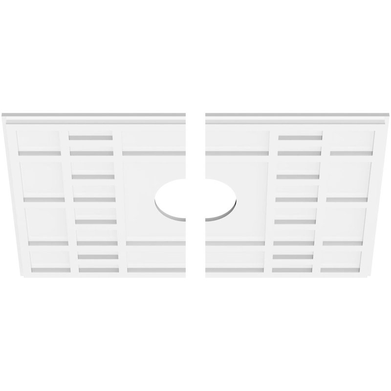 Médaillon de plafond contemporain en PVC de qualité architecturale, l 28 po x H 18 5/8 po x P 5 po x P 9 3/4 po x P 1 po