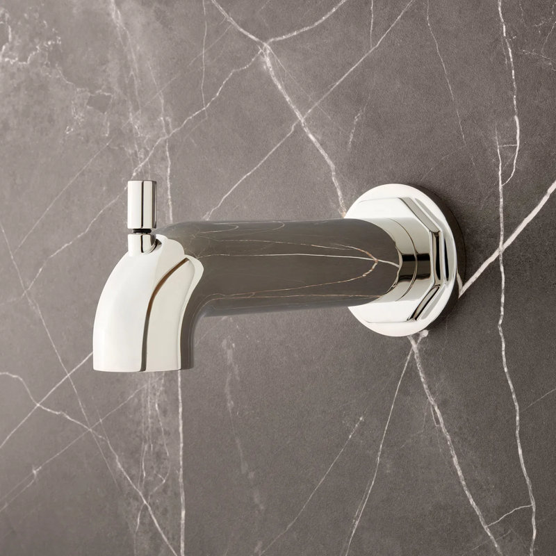 Signature Hardware Greyfield Tub Spout with Diverter, Polished Nickel