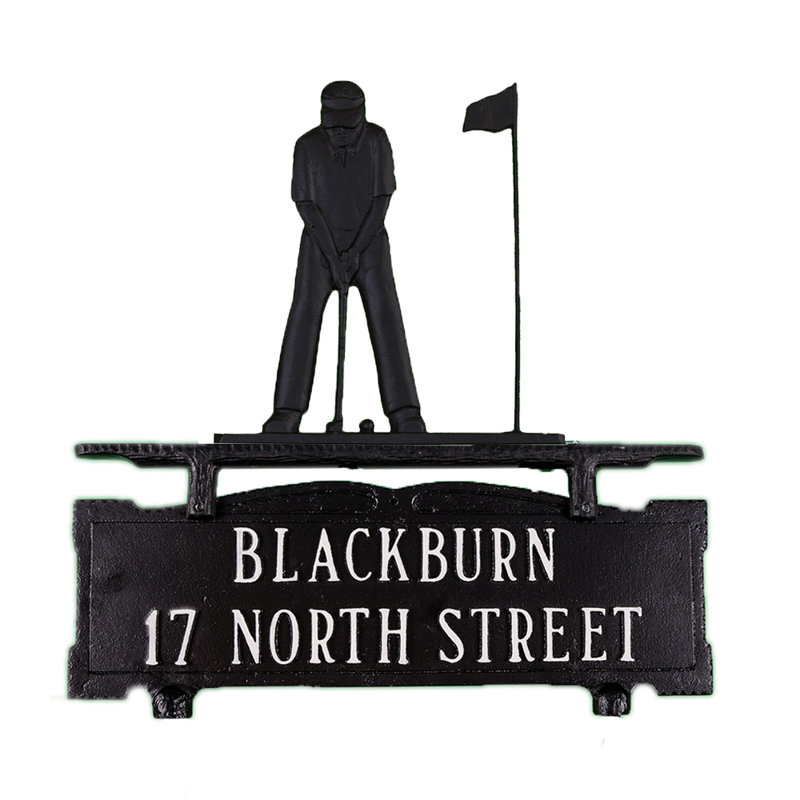 2-Line Mailbox Sign, Satin Black, Yes