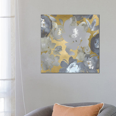 Springtime Silver On Gold I by Kelsey Morris - Wrapped Canvas Print