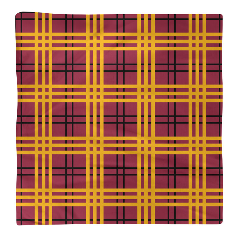 Plaid Square Napkin, Red/Black/Yellow, 10" x 10", Cotton