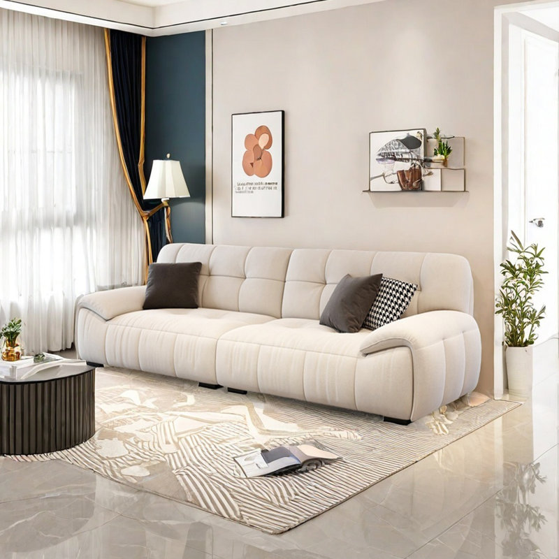 Canapé décontracté en tissu monotone, 4, H 33,46 po x l 106,29 po x P 37,4 po