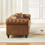 Canapé 3 places en tissu technique de 217 cm (85,5 po) avec accoudoirs arrondis, capitonnage et 2 coussins pour bureau - Confortable et moelleux, structure pour trois personnes, accoudoirs arrondis, style salon, mousse haute densité.