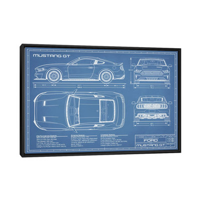 Mustang GT (2018-2020) Blueprint-impression de dessin