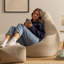 icon Dalton Cord Adults Bean Bag Recliner and Pouffe, Ready Filled Beanbag and Footstool Navy Blue-73196899