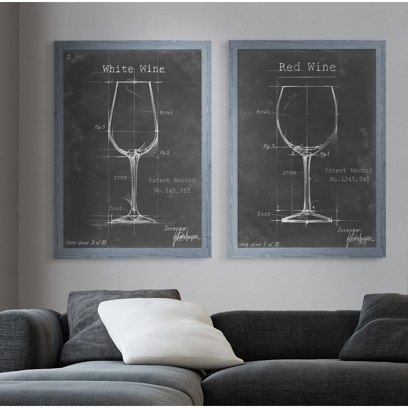 « articles bar blueprint iii » par antonymeus bunjamin (abe)-ensemble de 2 reproductions d’art sur cadre photo, Gris