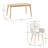 5-Piece 59'' Mid-Century Dining Set with Upholstered Chairs