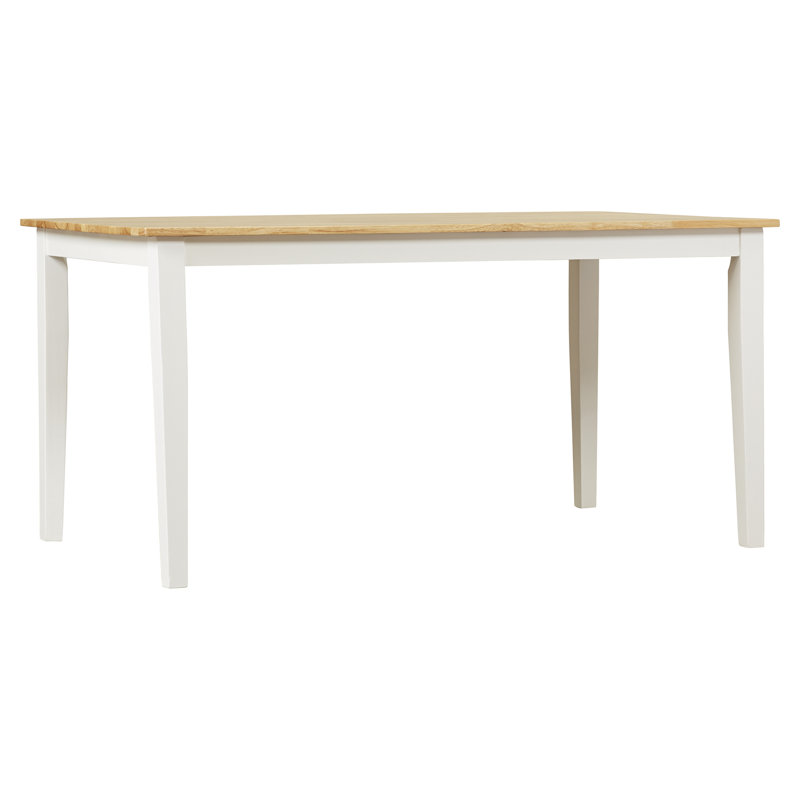 Table de salle à manger Vivien, Blanc / naturel