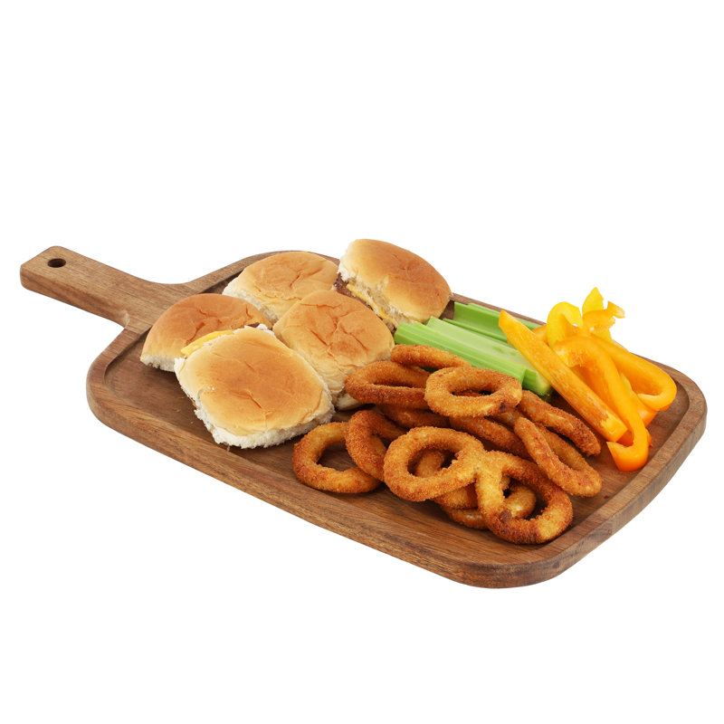 Acacia Wood Rectangle Serving Board with Handle
