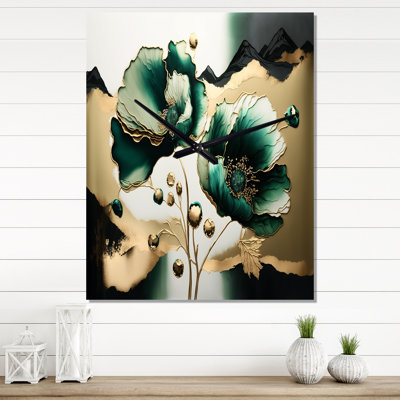 Intisar - Floral Poppy Wall Clock