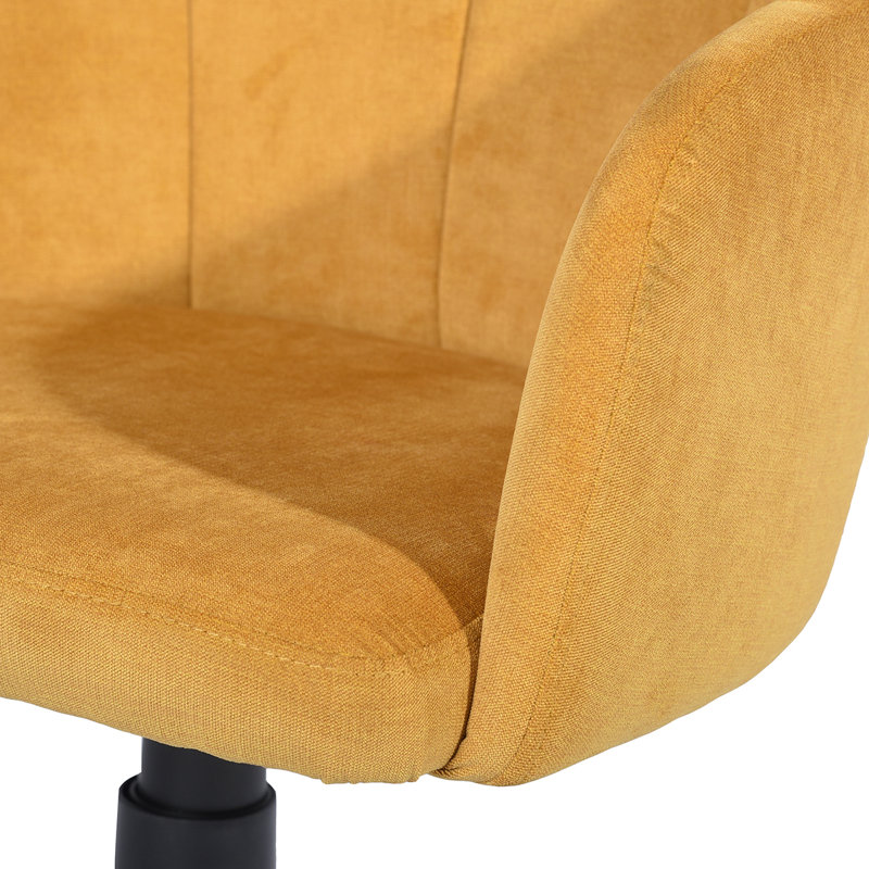 Nate Velvet Office Chair, Yellow