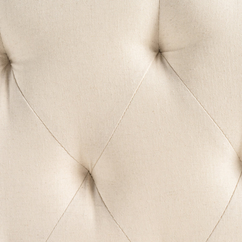 Contemporary Queen Headboard - Button With Diamond Stitch For Glamour Nailhead Accents Beige Upholstery Assembly Required Modern Design Tufting And