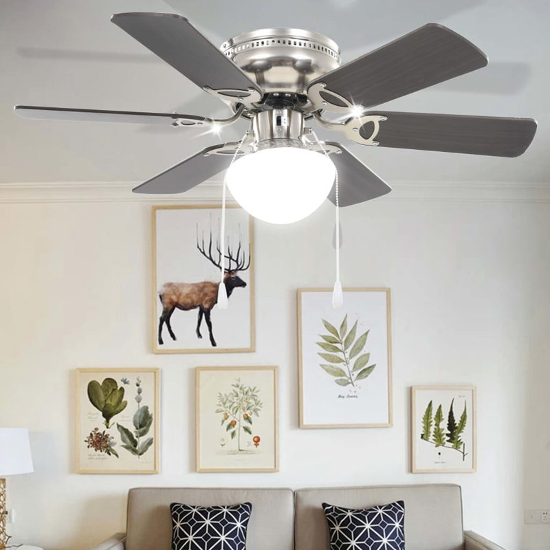 Syliva 82cm Ceiling Fan with Light Kit, Dark Brown
