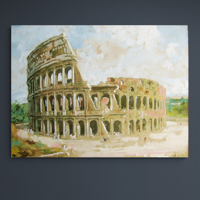 Colosseum Rome - Wrapped Canvas Print, 81cm H x 117cm W x 4cm D