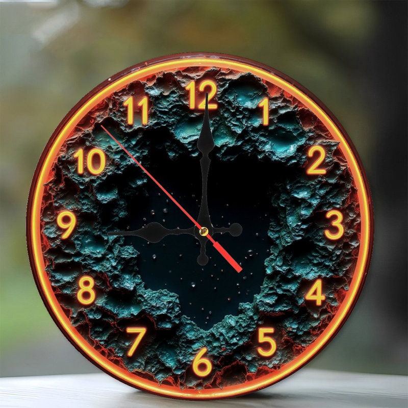 Horloge de cratère avec chiffres lumineux