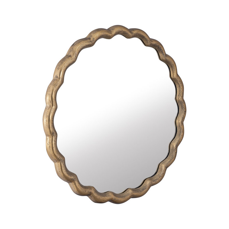 Miroir ondulé en aluminium, Doré, 27 po x 27 po